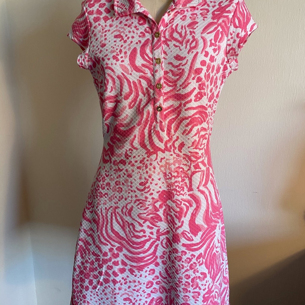 🎀 Lily Pulitzer Rayna Printed Polo Dress Pink szM